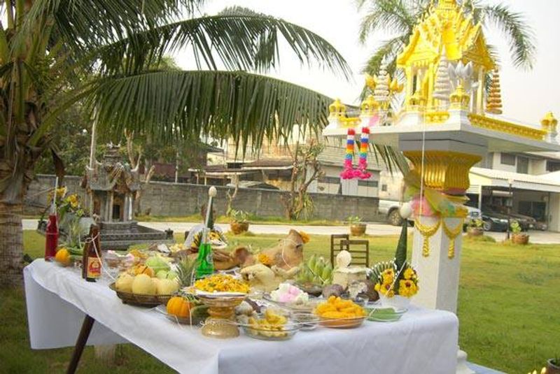คำถวายเครื่องสังเวยพระภูมิ